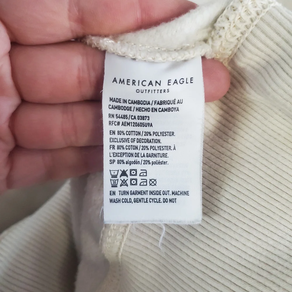 American Eagle Outfitters Oversized Beige Crewneck Sweater. Size M. #MP - Picture 6 of 7